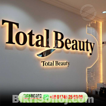 LED backlit Stainless Steel nameplate for Shopping mall
